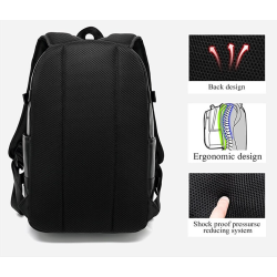 MochilasMochila de cuero de moda - bolsa para computadora portátil de 15,6 pulgadas - orificio para auriculares - resistente ...