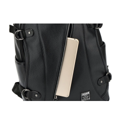 MochilasMochila de cuero de moda - bolsa para computadora portátil de 15,6 pulgadas - orificio para auriculares - resistente ...
