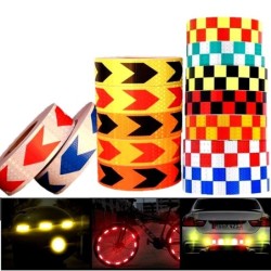 PegatinasCinta reflectante - pegatina de seguridad/advertencia - para coche/moto/bicicleta - flecha - 5cm * 45m