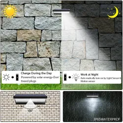 Outdoor solar LED light - waterproof wall lamp - with motion sensorSolar lighting