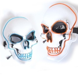 MáscaraMascarilla LED - calavera resplandeciente - Halloween - festivales