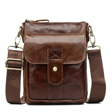 Fashionable shoulder bag - genuine leather - flap / haspsBags