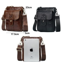 Fashionable shoulder bag - genuine leather - flap / haspsBags