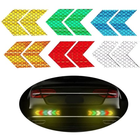 Reflective arrow - self adhesive sticker - safety - warning - for cars / motorcycles / bikes / clothesStickers