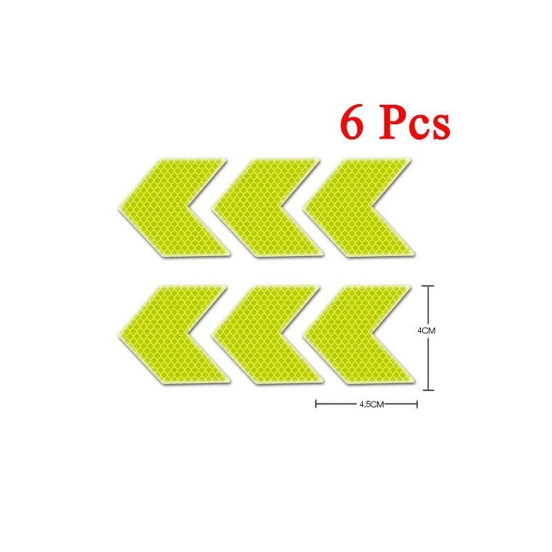 Reflective arrow - self adhesive sticker - safety - warning - for cars / motorcycles / bikes / clothesStickers