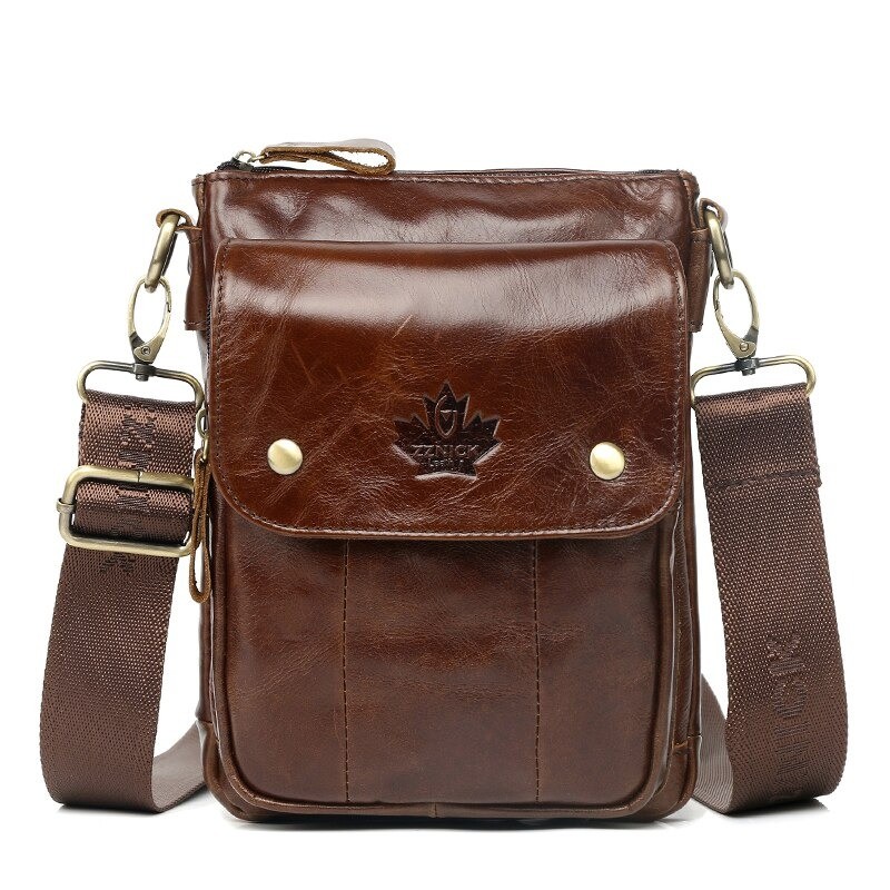 Fashionable shoulder bag - genuine leather - flap / haspsBags