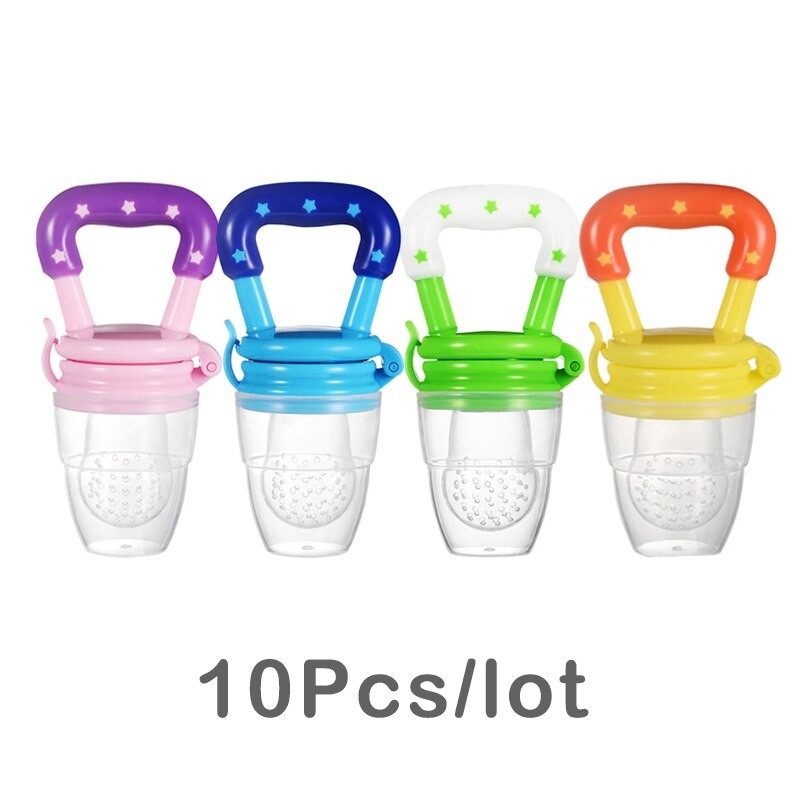 BebésChupete bebe - comedero alimentos frescos - jugos - leche - red colador silicona - 10 piezas