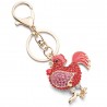 Red crystal rooster - chicken - keychainKeyrings