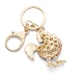 Red crystal rooster - chicken - keychainKeyrings