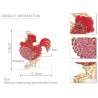 Red crystal rooster - chicken - keychainKeyrings