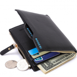 Men's small wallet - purse with zipper - coins / credit cards holderWallets