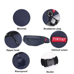 TINYAT - multifunction chest / waist / shoulder bag - with headphone jack hole - waterproofBags