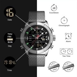 RelojesNAVIFORCE - reloj deportivo de lujo - cuarzo - digital - pantalla dual analógica - resistente al agua
