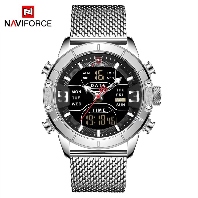 RelojesNAVIFORCE - reloj deportivo de lujo - cuarzo - digital - pantalla dual analógica - resistente al agua