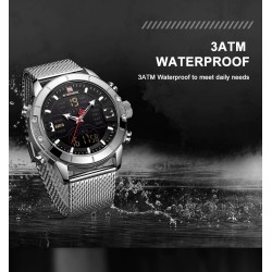 RelojesNAVIFORCE - reloj deportivo de lujo - cuarzo - digital - pantalla dual analógica - resistente al agua