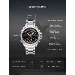 RelojesNAVIFORCE - lujoso reloj de cuarzo - analógico - digital - resistente al agua
