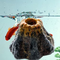 AcuarioVolcán de simulación - adorno de rocalla - bomba de aireación - fabricante de burbujas - decoración del acuario