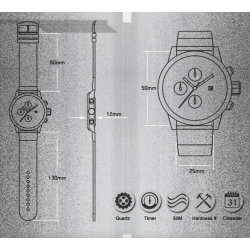 RelojesSINOBI - reloj de cuarzo de moda - correa de silicona - alambre de metal