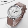 SINOBI - stylish quartz watch - leather strap - smile face designWatches