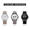 RelojesSINOBI - elegante reloj de cuarzo - correa de piel - diseño de cara sonriente