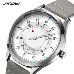 SINOBI - fashionable quartz watch - waterproof - leather strap