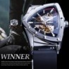 WINNER - fashionable sports watch - transparent cover - luminous pointers - triangle shape dialWatches