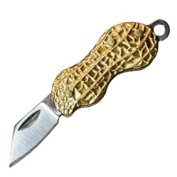 Mini pocket knife - foldable - stainless steel - peanut shape