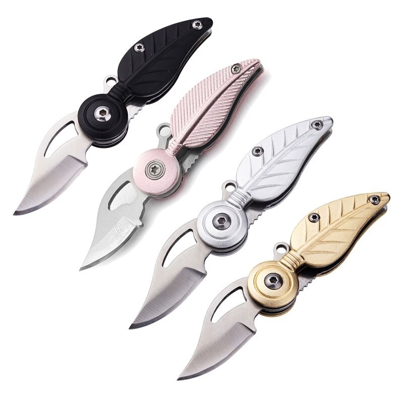 Mini foldable pocket knife - stainless steel - leaf shapeKnives & Multitools