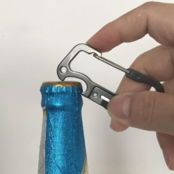 Cuchillos & multitoolsMinicuchillo multifunción - con abrebotellas / mosquetón - acero inoxidable
