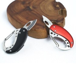 Multifunction mini knife - with carabiner - foldable - stainless steelKnives & Multitools