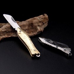 Cuchillos & multitoolsMini navaja de bolsillo plegable - patrones tallados - acero inoxidable