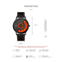 SINOBI - creative stylish quartz watch - leather strapWatches