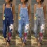 Summer long jumpsuit - jeans romper - flowers printedJumpsuits