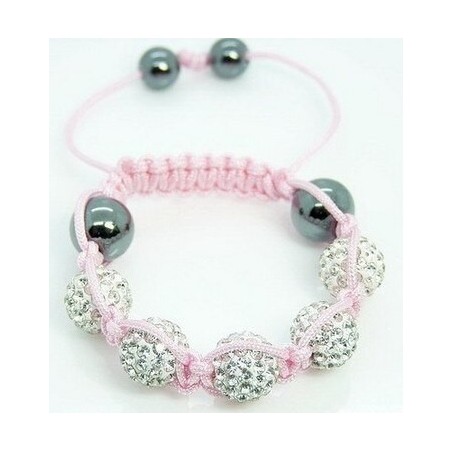 Stylish bracelet with colorful crystal balls / black beads - adjustable - 2 piecesBracelets