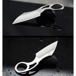 Tactical small knife - with ring - leather case - D2 steelKnives & Multitools