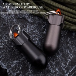 llaveroCaja de almacenamiento de pastillas - contenedor impermeable - con llavero - aleación de aluminio