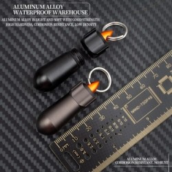 llaveroCaja de almacenamiento de pastillas - contenedor impermeable - con llavero - aleación de aluminio