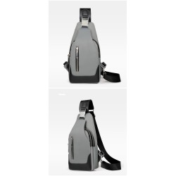 MochilasLujoso bolso de pecho/bandolera - mochila - puerto de carga USB - resistente al agua - unisex