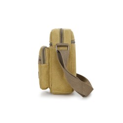 Stylish canvas shoulder bag - with zippersBags