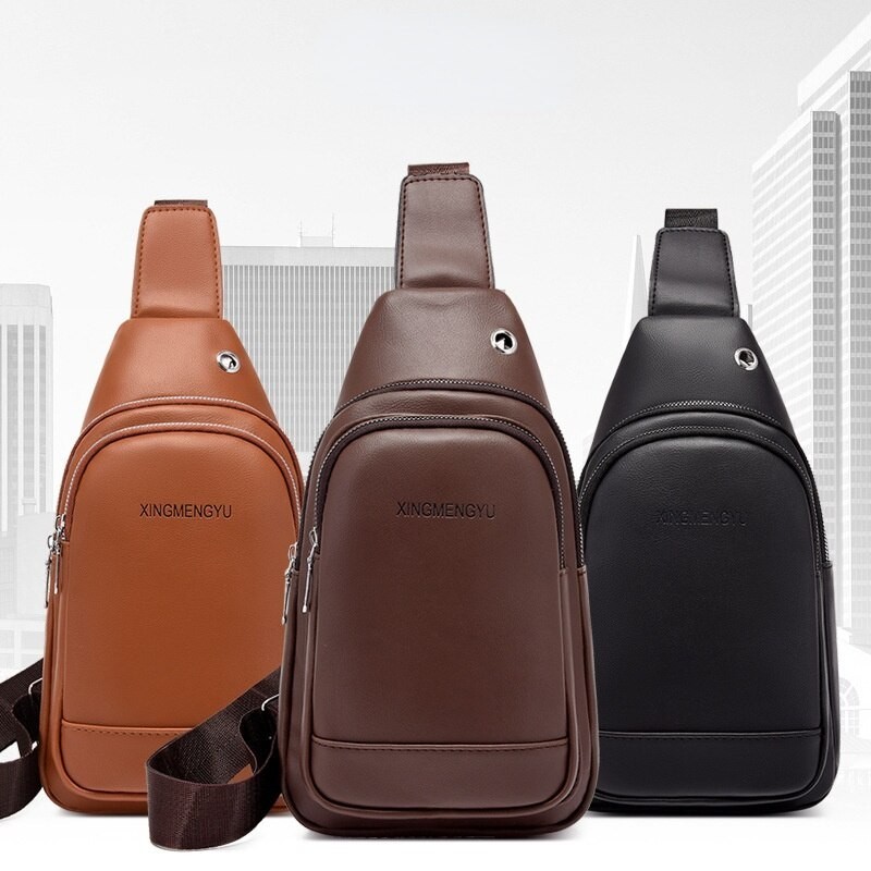 Fashionable shoulder bag - small backpack - with earphones hole - leatherBags