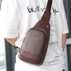 Fashionable shoulder bag - small backpack - with earphones hole - leatherBags