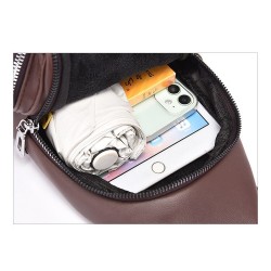 Fashionable shoulder bag - small backpack - with earphones hole - leatherBags