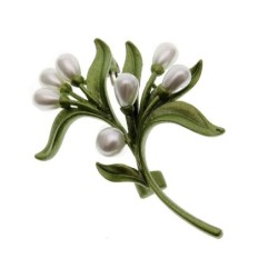 BrochesRama de olivo con perlas - elegante broche
