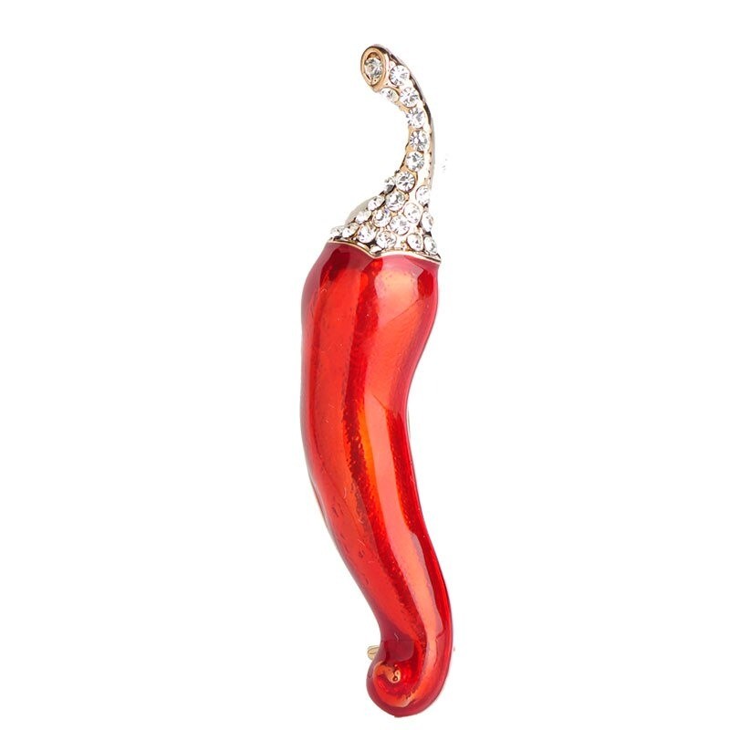 BrochesBroche de cristal - con guindilla verde y roja