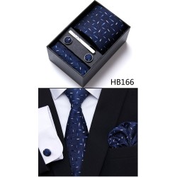 GemelosElegante conjunto de seda - corbata - pañuelo - gemelos - pasador de corbata
