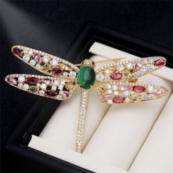 Fashionable crystal dragonfly broochBrooches