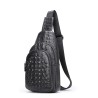 BolsosElegante bolso de pecho - mochila de cuero - patrón de piel de cocodrilo