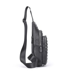 BolsosElegante bolso de pecho - mochila de cuero - patrón de piel de cocodrilo