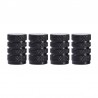 Partes de ruedaTapas de válvulas de neumáticos negras - aluminio - 4 piezas