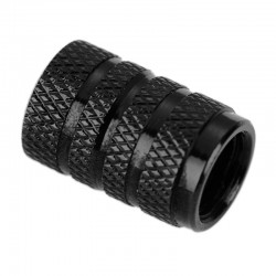 Partes de ruedaTapas de válvulas de neumáticos negras - aluminio - 4 piezas